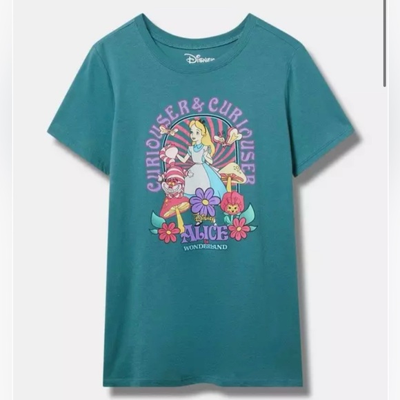 torrid Tops - NWT Torrid Disney Alice in Wonderland Teal Graphic short sleeve tee size 5X
